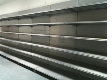 grey used shop shelving