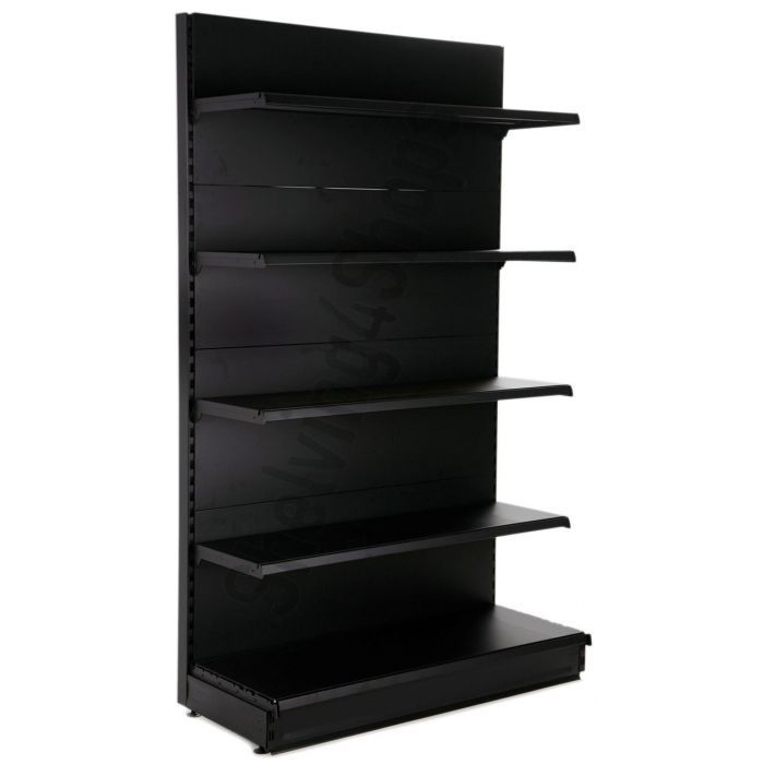 Black Wine Shelving 2.4m High with 470mm Base Shelf and 4 x 370mm Shelves