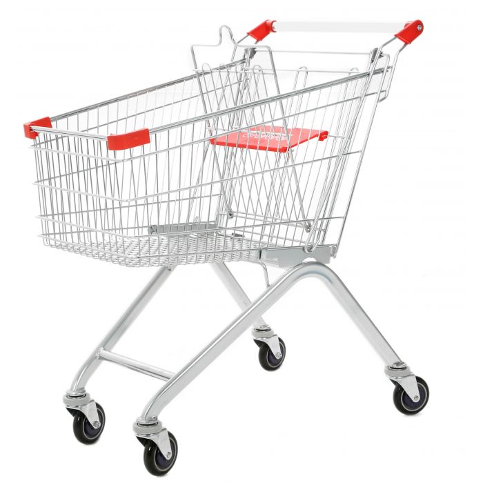 BAAB ORGANIZING Lightweight 4 Wheele Folding Shopping Trolley，Black Wire Shopping Carry Cart,43.5ltr Capacity,86X45X36CM