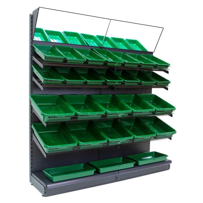 Vegetable clearance shelving rack