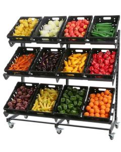 Single Sided Mobile Fruit and Vegetable Display - 1600mm