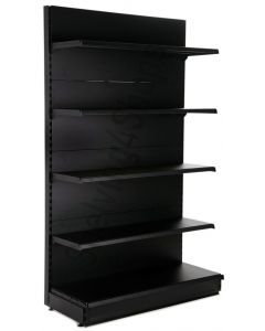 Black Wine Shelving, 2.1m High with 470mm Base Shelf and 4 x 370mm Shelves