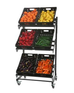 Single Sided Mobile Fruit and Vegetable Display - 800mm