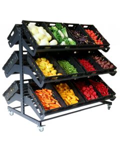 1600mm Double Sided Mobile Fruit and Vegetable Display