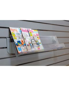 Slatwall Acrylic Magazine Shelf - 1 Tier