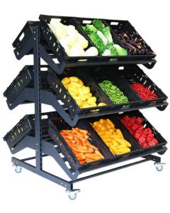 1200mm Double Sided Mobile Fruit and Vegetable Display