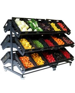 2000mm Double Sided Mobile Fruit and Vegetable Display