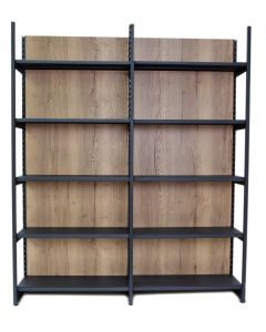 Wooden Backed Double Posted Wine Shelving 