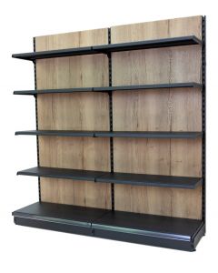 Wooden Backed Retail Shelving  - 2.1m High with a 370mm Base