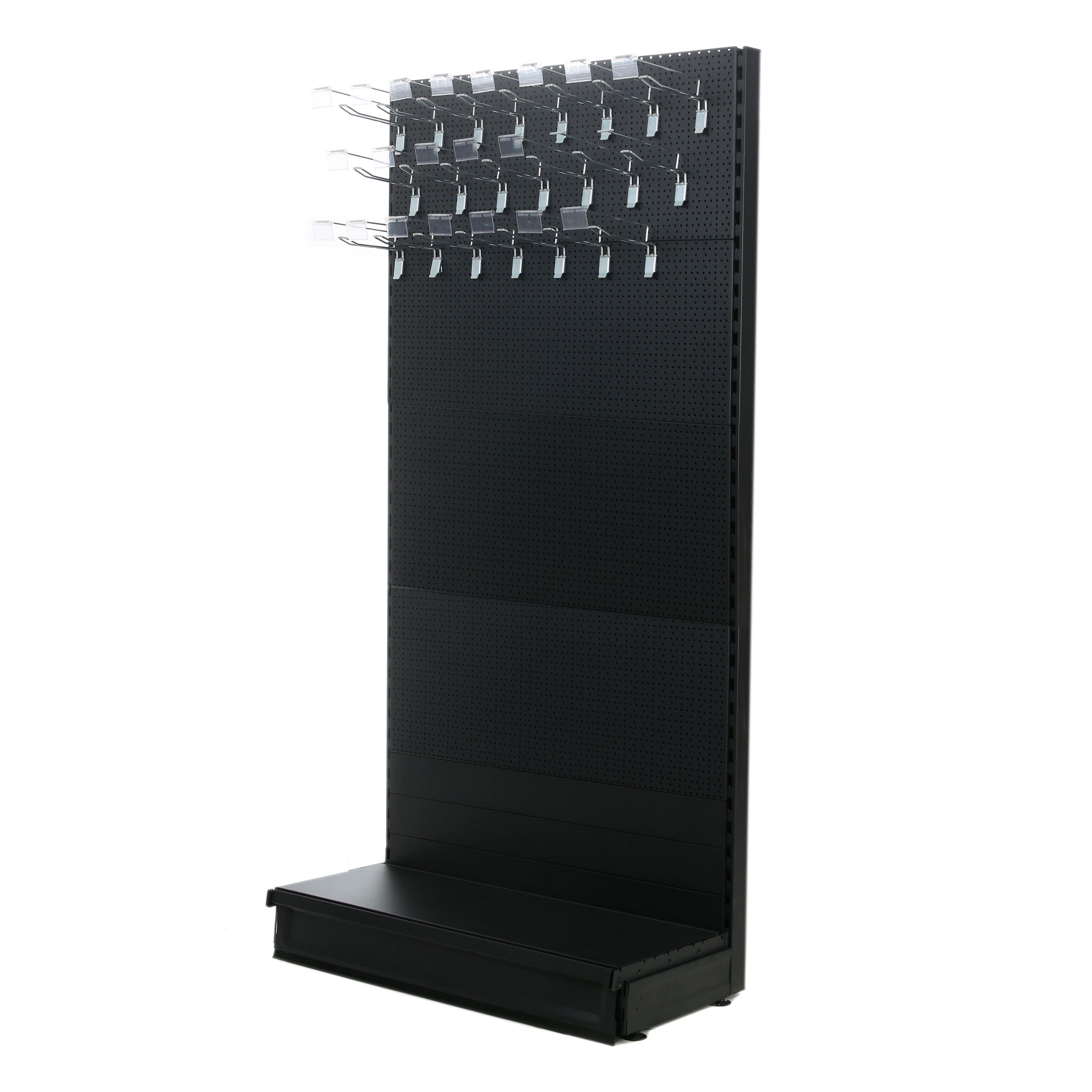 Black Peg Board Wall Shelving